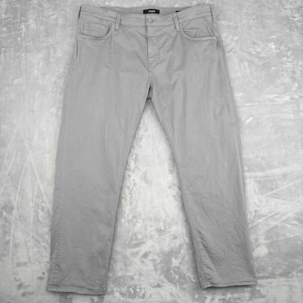 Mavi Pants Men 40x30 Grey Zach Straight Leg Pants Classic Casual Stretch Neutral